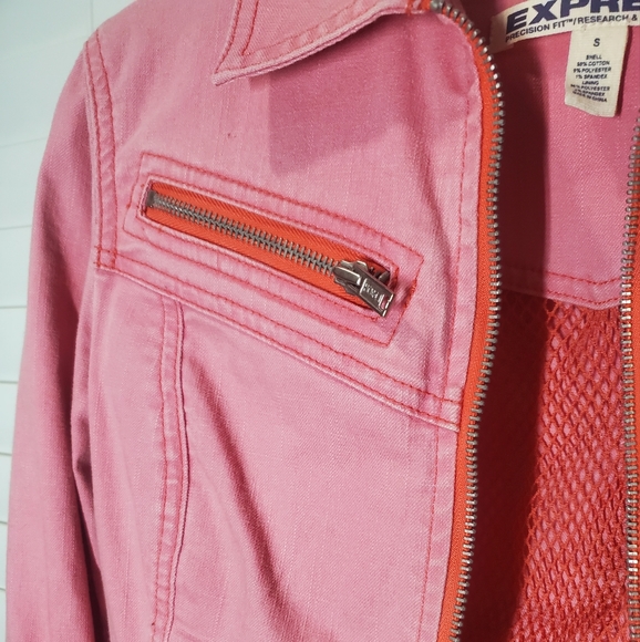 Cotton Candy pink faux denim Party Jacket - Picture 2 of 6
